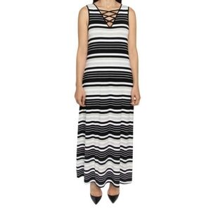 Spense Striped Sleeveless Maxi Dress